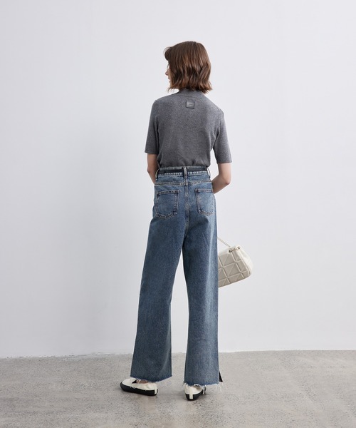 ワイドパンツ ジーンズ デニム デニムパンツ 「ELOOPS」セミハイウエス カットオフワイドデニム レディース メンズ | ブランド登録なし | 10