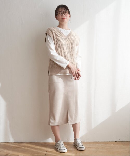 ikka（イッカ） スカート カットスエードタイトスカート : ZOZOTOWN