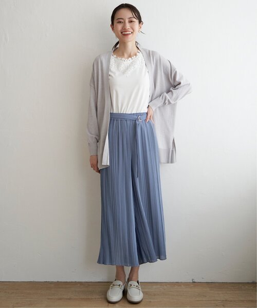 IKKA LOUNGE パンツ シフォンプリーツガウチョパンツ レディース