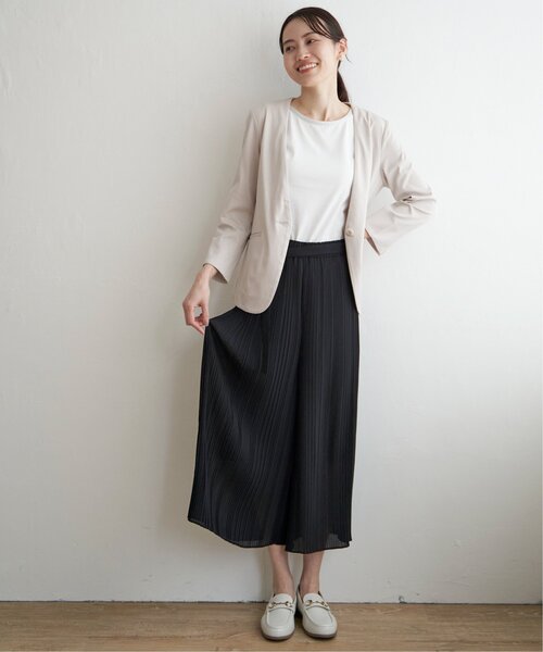 IKKA LOUNGE パンツ シフォンプリーツガウチョパンツ レディース