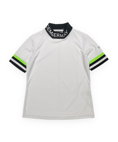 DECEMBERMAY ポロシャツ XL ホワイト/ブラック DECEMBERMAY ポロシャツ Comfortable Highneck Shirt メンズ