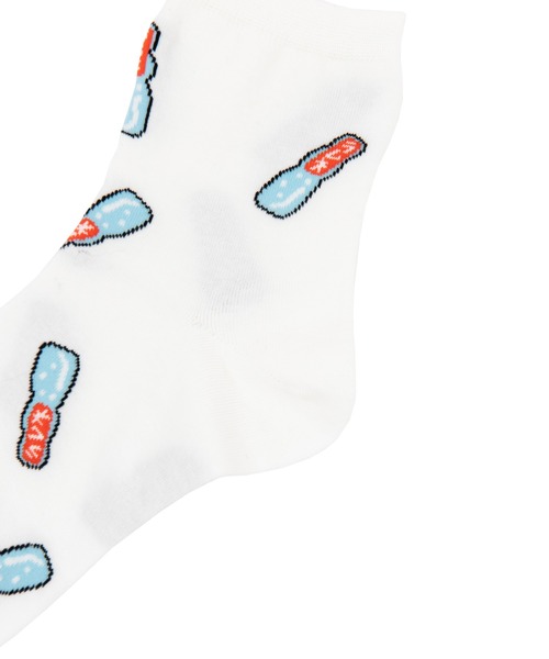 PUNYUS（プニュズ） 靴下 フード総柄ソックス「RAMUNE」 レディース