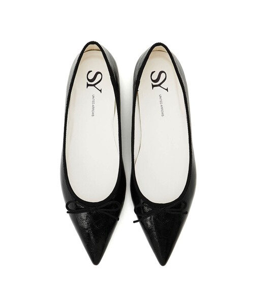 美品■ヌエール■フラットパンプス✨バレエシューズ ポインテッドトゥ ヤマダヤ SY UNITED ARROWS バレエシューズ パンプス 「SY」ポインテッド