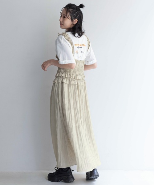 LOWRYS FARM ワンピース シャーリングギャザーワンピース 140715