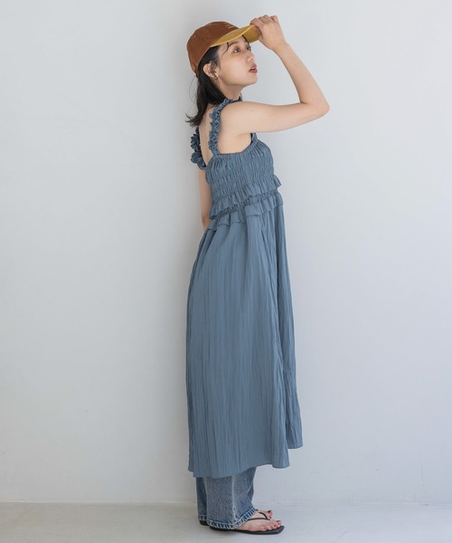 LOWRYS FARM ワンピース シャーリングギャザーワンピース 140715