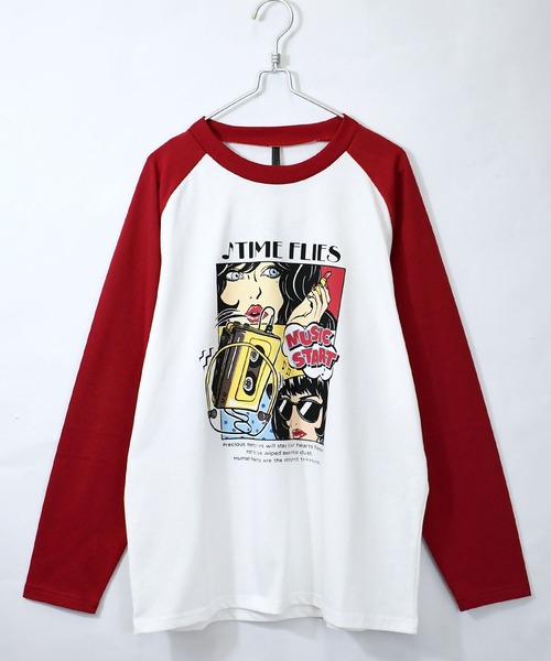 ラランド 破！Tシャツ Ｌサイズ Starting Over tシャツ oversize raglan sleeve print long T