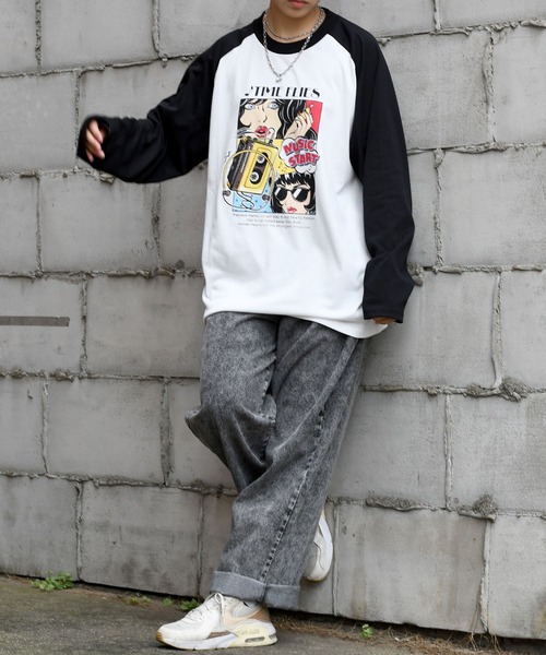 Starting Over tシャツ oversize raglan sleeve print long T