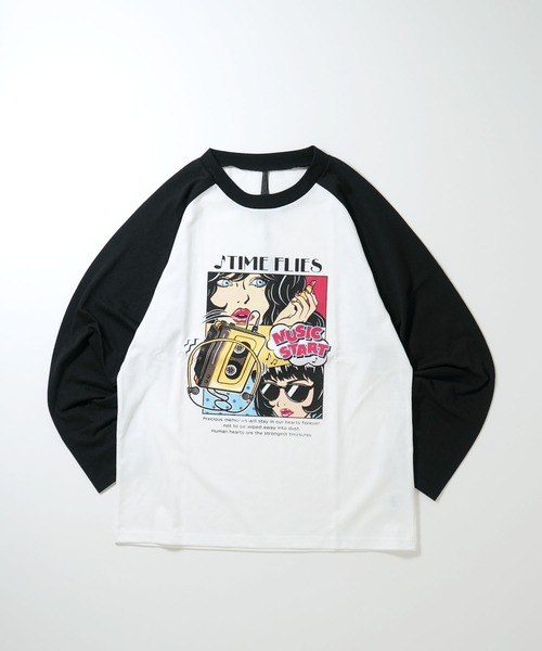 Starting Over tシャツ oversize raglan sleeve print long T
