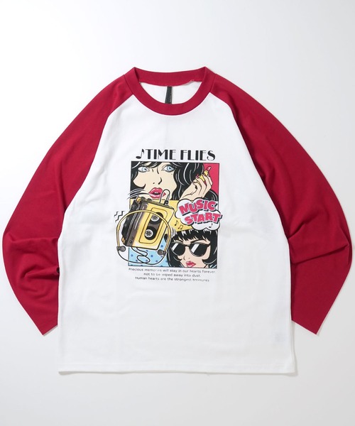 Starting Over tシャツ oversize raglan sleeve print long T