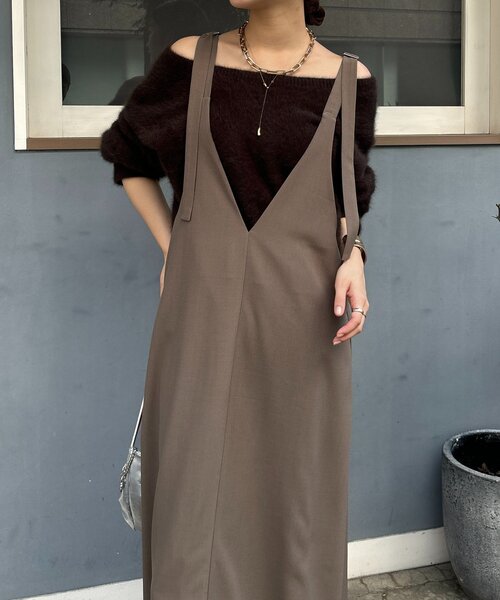 DouDou（ドゥドゥ） ワンピース 「新色追加/前後2WAYで着られる」深V