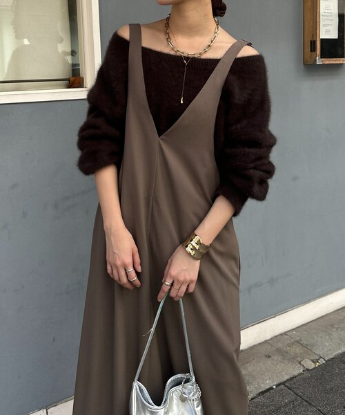 DouDou（ドゥドゥ） ワンピース 「新色追加/前後2WAYで着られる」深V