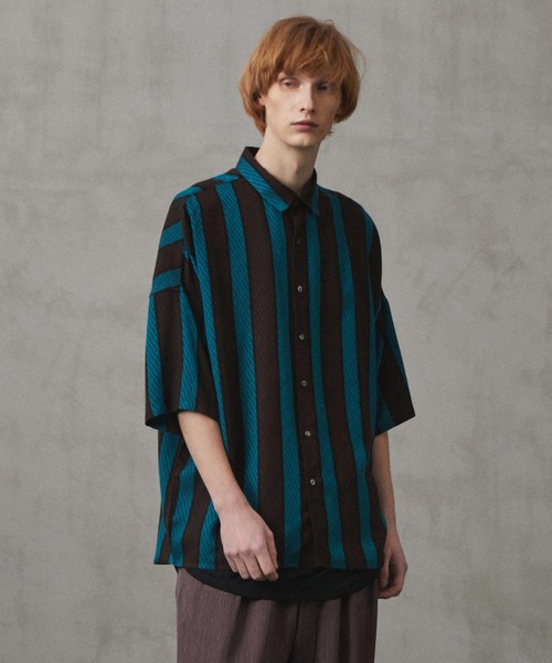 SHAREEF」 半袖シャツ 2 ターコイズブルー メンズ : 85685093  