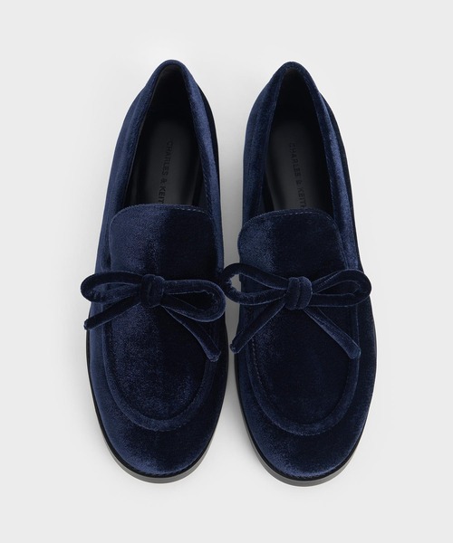 CHARLES ＆ KEITH ローファー ベルベットボウ レディース