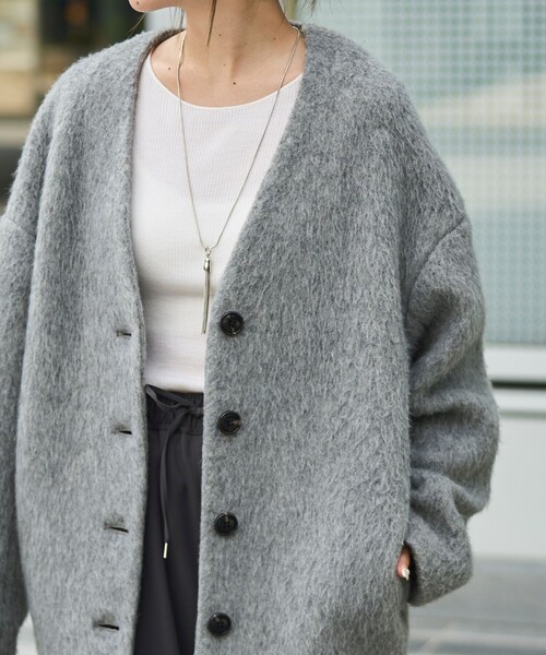 ロンハーマン◆ クルーネックモヘアシャギーニット グレー S ロンハーマン◇ クルーネックモヘアシャギーニット グレー S シャギー