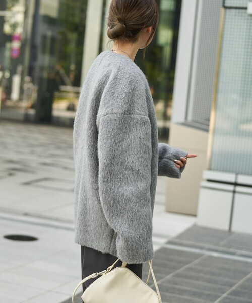 RONEL ブルゾン アウター スライバーシャギーニットブルゾン