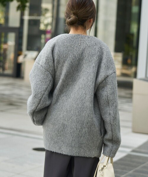 RONEL ブルゾン アウター スライバーシャギーニットブルゾン