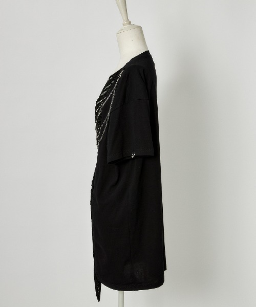 tシャツ Fringe bone chain T-shirt レディース AVENCHUMU tシャツ Fringe bone chain T-shirt レディース
