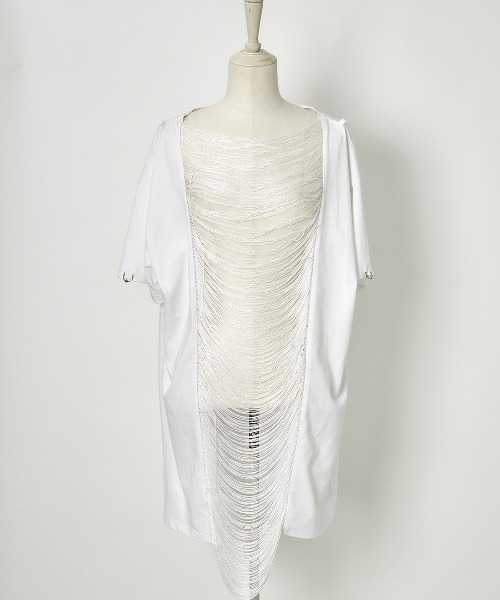 tシャツ Fringe bone chain T-shirt レディース AVENCHUMU tシャツ Fringe bone chain T-shirt レディース