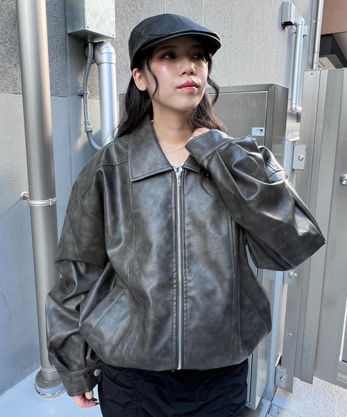 ブルゾン アウター ヴィンテージ合皮ジャケット レディース メンズ