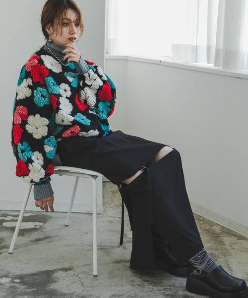 bohmal フラワーボアプルオーバー　トレーナー bohmal ニット セーター フラワーボアプルオーバー レディース