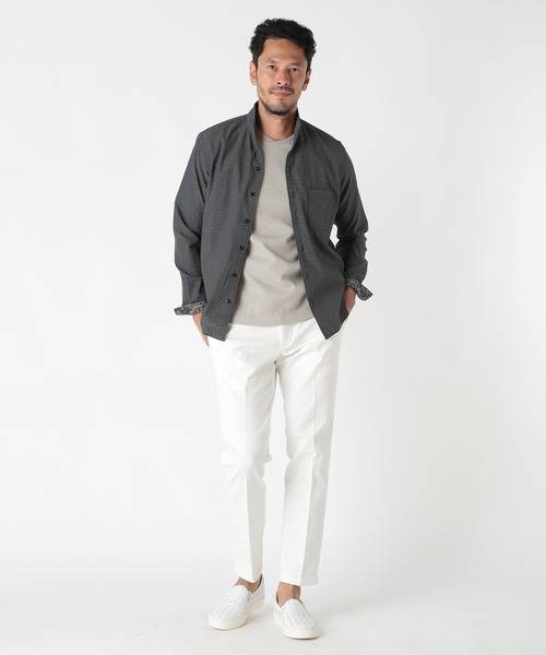 MEN'S BIGI（メンズビギ） シャツ ワイヤー入りスタンドカラーシャツ