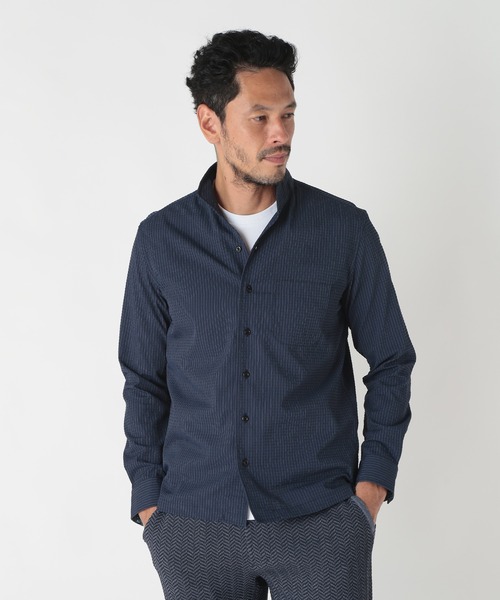 MEN'S BIGI（メンズビギ） シャツ ワイヤー入りスタンドカラーシャツ