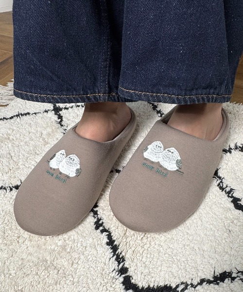 刺繍スリッパ　3足 CALIFORNIA OUTFITTERS スリッパ 3-10B27 アニマル刺繍 スリッパ