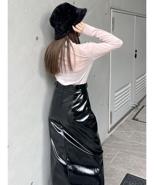 MURUA（ムルーア） ロング スカート フェイクパテントレザースカート