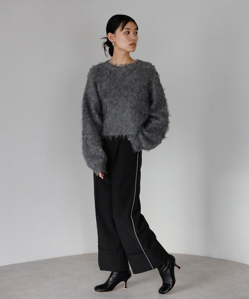 ENC ニット セーター teddybear shaggy cropped pullover / テディ