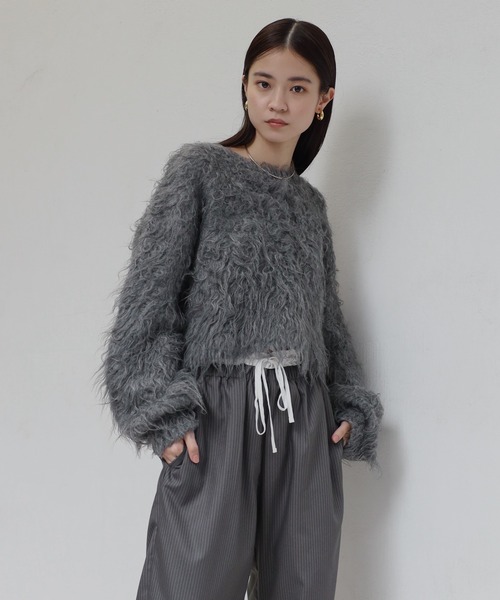 ENC ニット セーター teddybear shaggy cropped pullover / テディ
