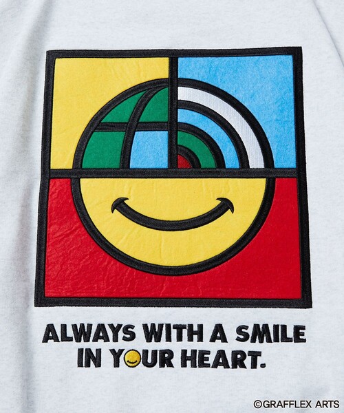 メッセージプリント トレーナー ネイビー/イエロー　2way FREAK'S STORE（フリークスストア） トレーナー スウェット 別注