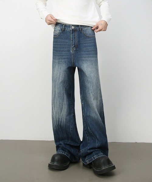 vivastudio バギーデニム CORPUS TOKYO ジーンズ ライトニングウォッシュ ワイド バギー