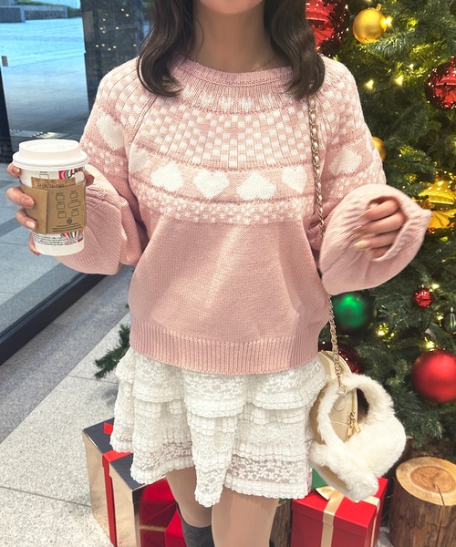 apres jour（アプレジュール） ニット セーター ハートノルディック