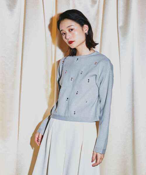 ニット セーター ビジューデザインニット レディース : ZOZOTOWN