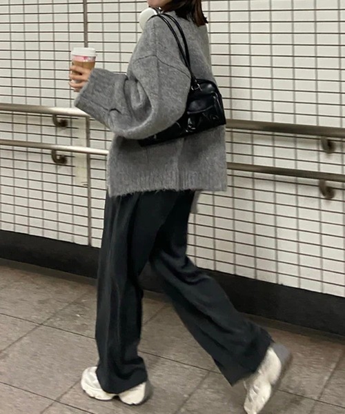 カーディガン ふわもこアルパカウールカーデ レディース カーディガン ふわもこアルパカウールカーデ レディース