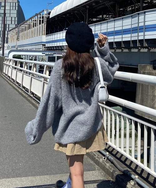 カーディガン ふわもこアルパカウールカーデ レディース カーディガン ふわもこアルパカウールカーデ レディース