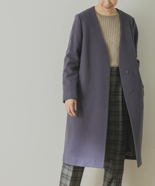 URBAN RESEARCH（アーバンリサーチ） ノーカラーコート 36 パープル