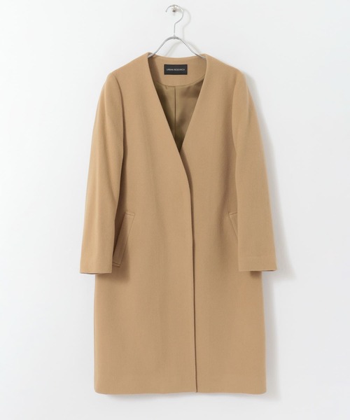 美品アーバンリサーチ　コンパクトノーカラーダウン　スミクロ　サイズ38 URBAN RESEARCH（アーバンリサーチ） ノーカラーコート 36 パープル