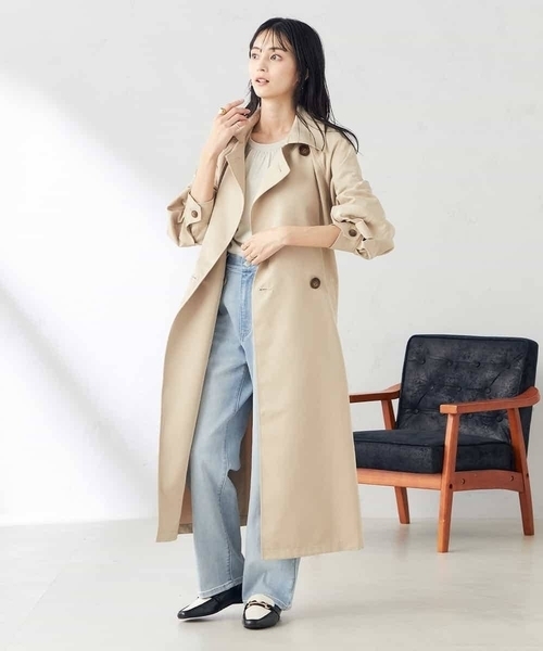 【未着用完売品】a.v.v グレージュ トレンチコート a.v.v（アー・ヴェ・ヴェ） トレンチコート コート ゆるトレンチコート