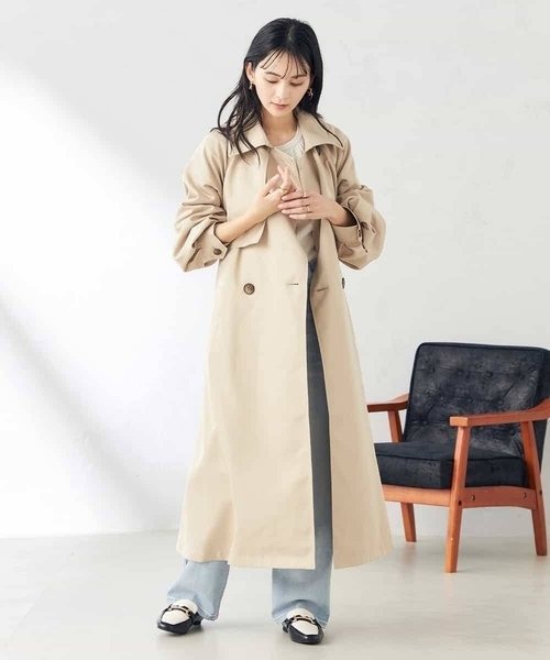 【未着用完売品】a.v.v グレージュ トレンチコート a.v.v（アー・ヴェ・ヴェ） トレンチコート コート ゆるトレンチコート