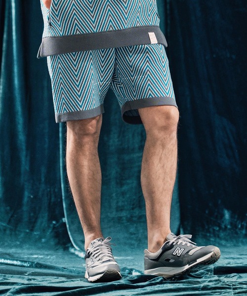 パンツ mp13342-Airy yarn wide herringbone shorts ニットショートパンツ メンズ_3