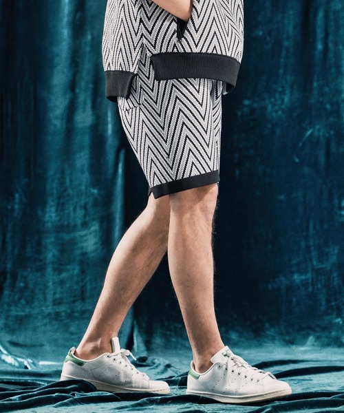パンツ mp13342-Airy yarn wide herringbone shorts ニットショートパンツ メンズ_11