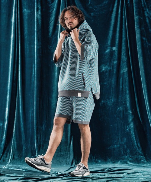 パンツ mp13342-Airy yarn wide herringbone shorts ニットショートパンツ メンズ_18