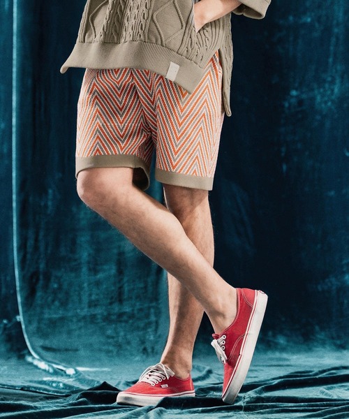 パンツ mp13342-Airy yarn wide herringbone shorts ニットショートパンツ メンズ_20