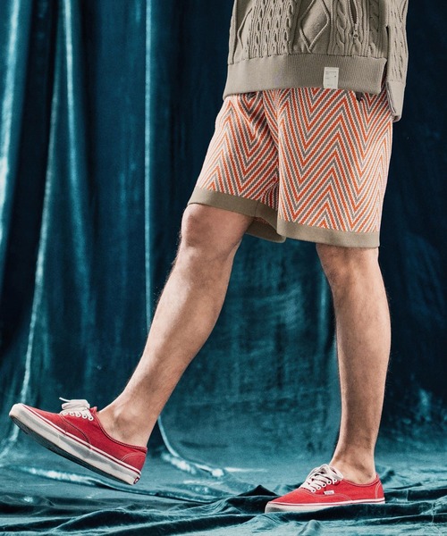 パンツ mp13342-Airy yarn wide herringbone shorts ニットショートパンツ メンズ_21