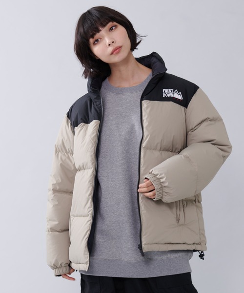 FIRST DOWN（ファーストダウン） ダウンジャケット L ライトカーキ