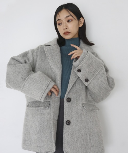 hellam（ヘラム） ピーコート FREE 杢グレー レディース : ZOZOTOWN