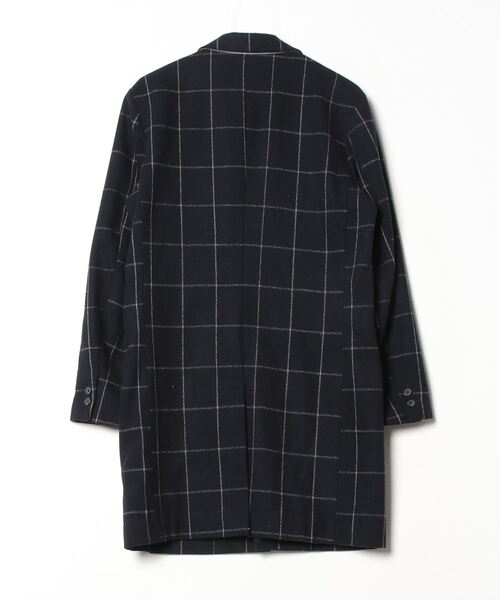 RAGEBLUE（レイジブルー） チェック柄チェスターコート M ネイビー