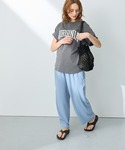 マタニティ 「接触冷感」リネンライク ワイドス...の詳細画像3