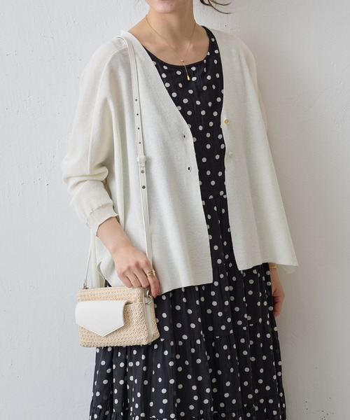 BEARDSLEY（ビアズリー） 7分袖ニットカーディガン FREE ホワイト